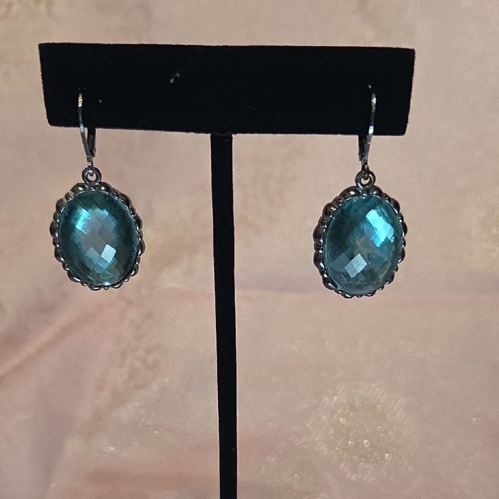 Blue and Silver Vintage-Inspired Dangle Earrings